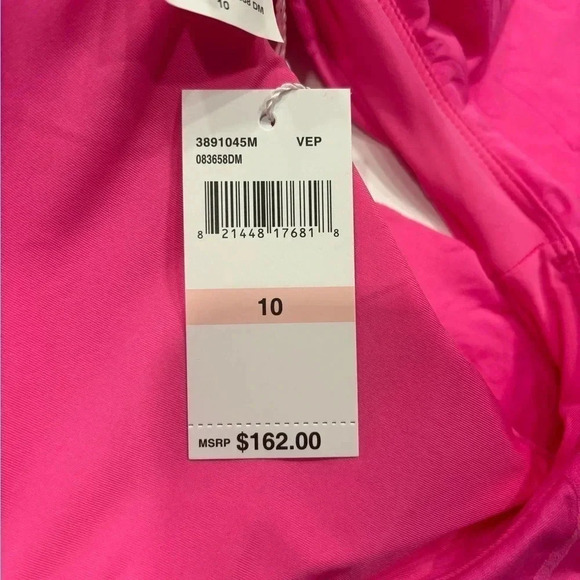 Trina Turk SWAY RUFFLE NECK ONE PIECE Size 10 Venus Pink NWT - Picture 7 of 11